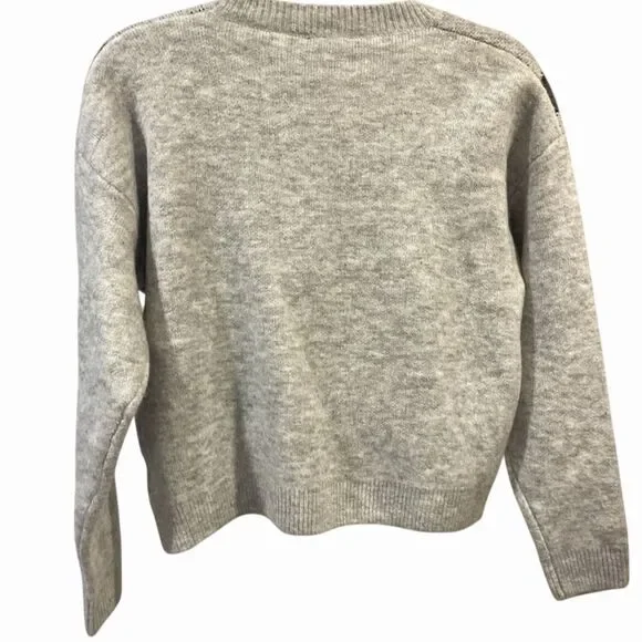 Storia Women's Gray Lightning Bolt Graphic Pullover Sweater Size S - Picture 4 of 5